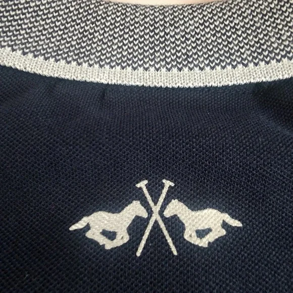 HV Society Womens XS Polo Shirt Blue Embroidered Equestrian Caylee Preppy Riding - Picture 8 of 11